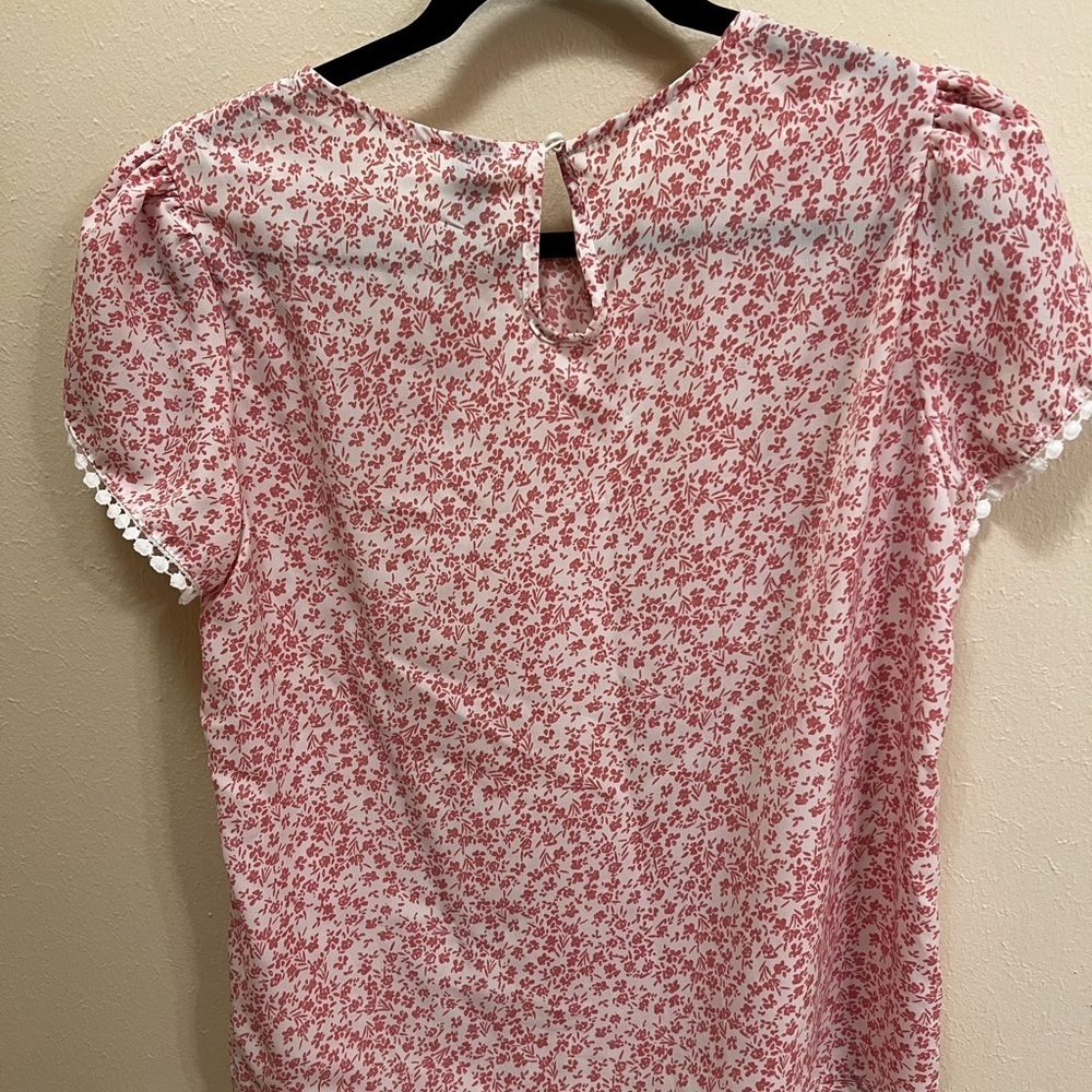 Lovely Rose Pink Floral Blouse - Picture 4 of 5